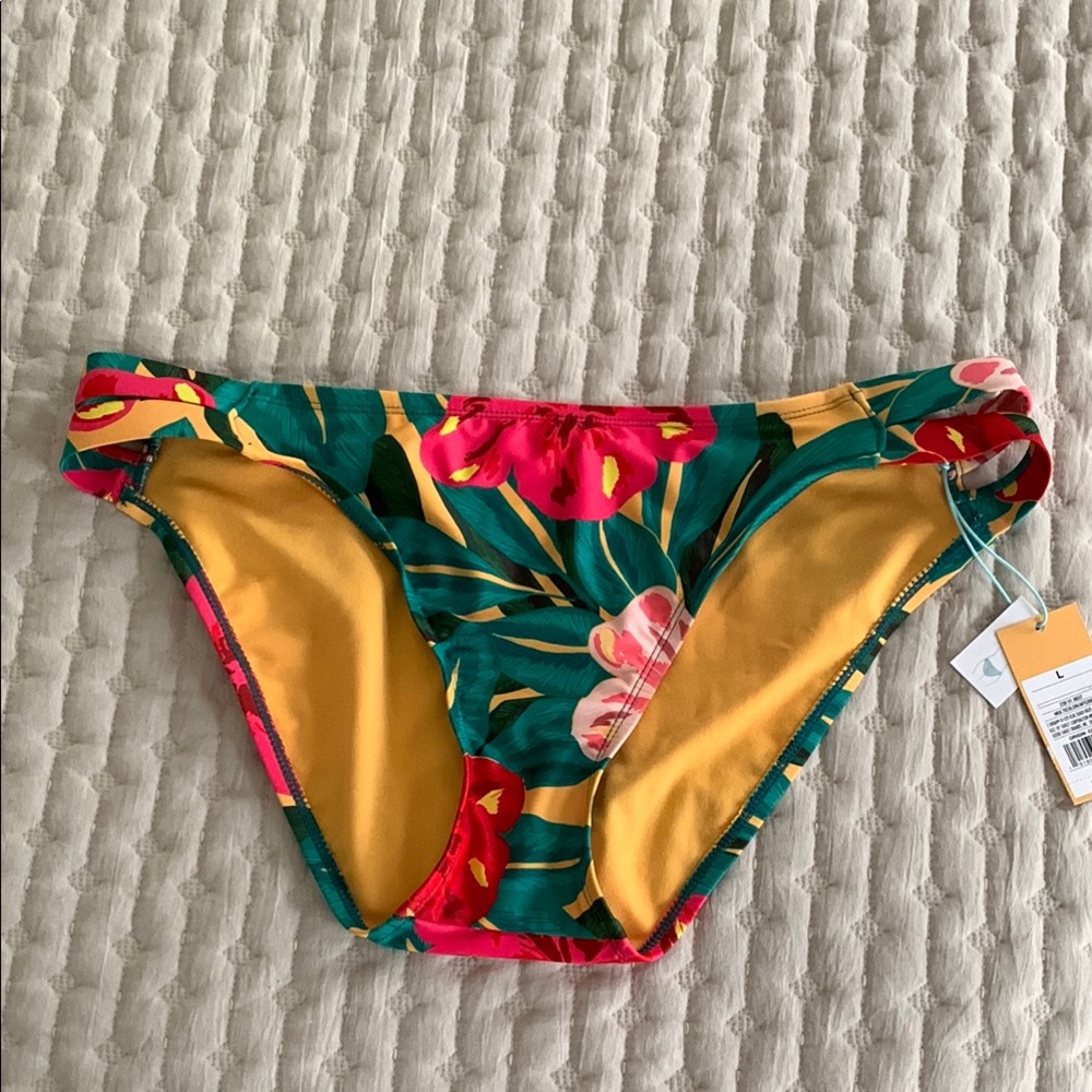 Kona Sol Green and Yellow Tropical Bikini